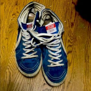 Golden goose slide royal blue